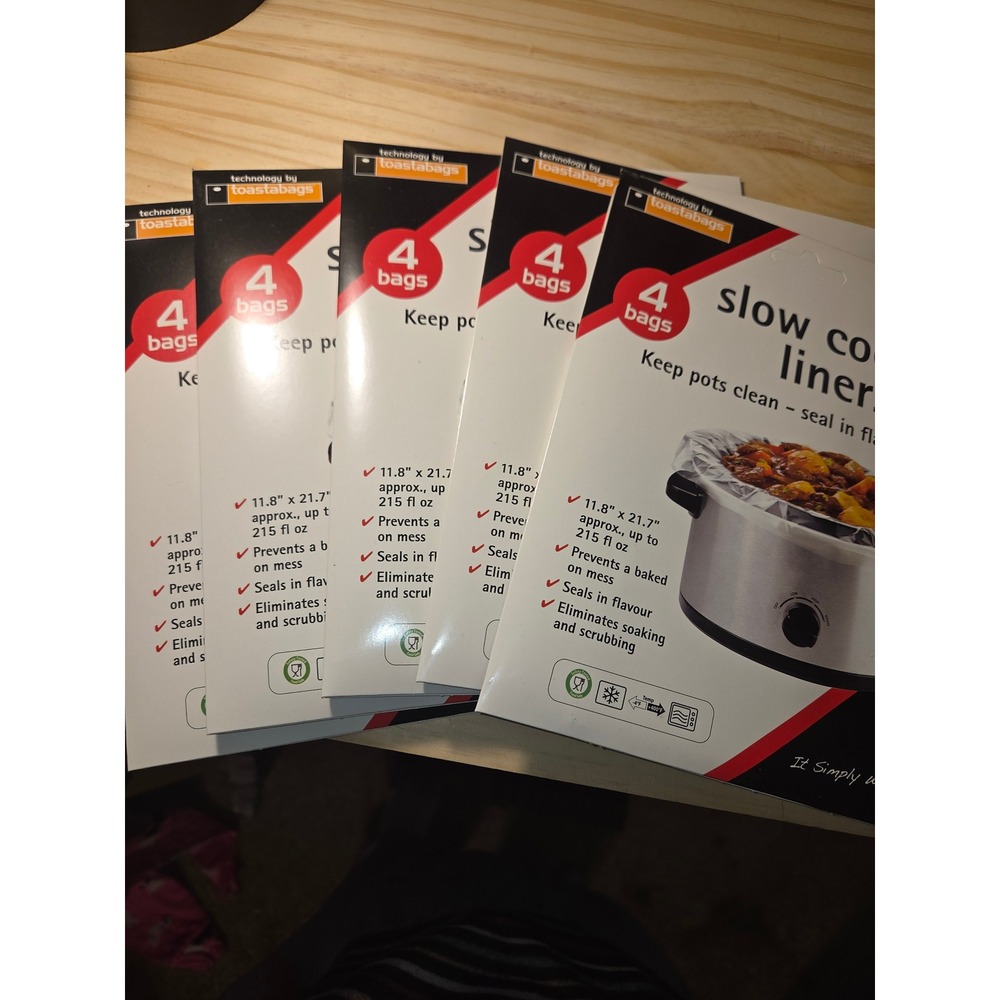 Toastabags Slow Cooker Liners 5 Packs of 4 Bags Each 20 Total 11.8x21.7in